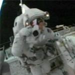 Spacewalkers pose for pictures before ending EVA