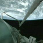 Orbiter Boom Sensor System raised from payload bay