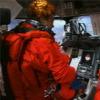 Onboard Discovery during deorbit burn